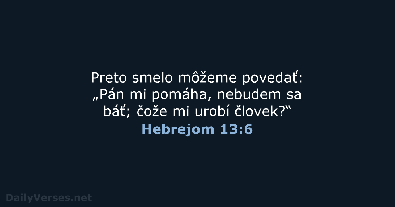 Hebrejom 13:6 - KAT