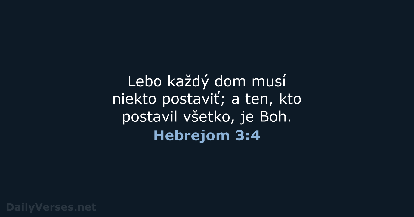 Hebrejom 3:4 - KAT