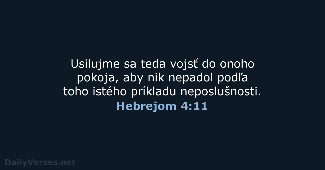 Hebrejom 4:11 - KAT