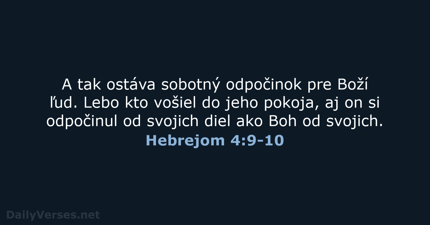 Hebrejom 4:9-10 - KAT