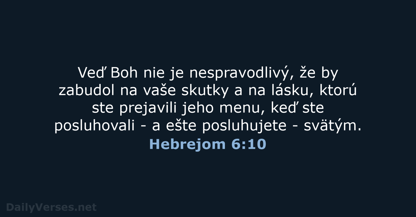 Hebrejom 6:10 - KAT