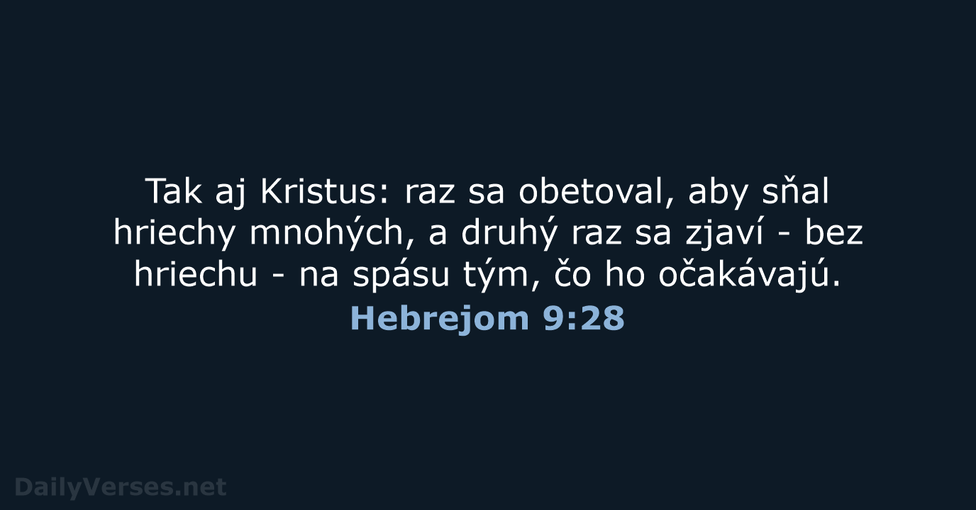 Hebrejom 9:28 - KAT