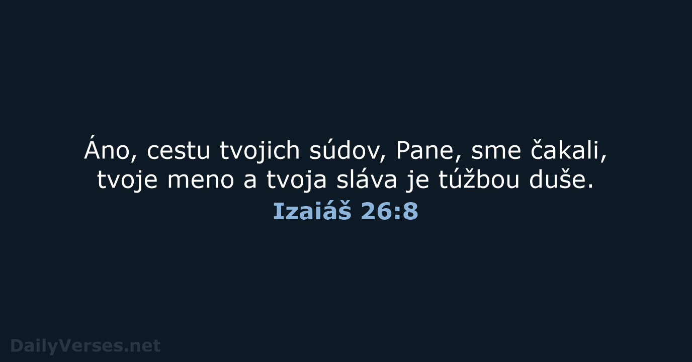 Izaiáš 26:8 - KAT