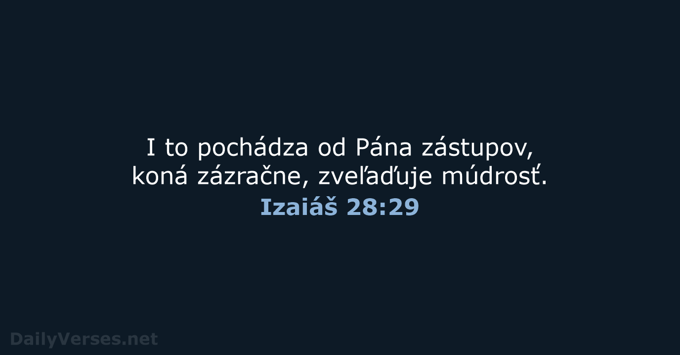 Izaiáš 28:29 - KAT