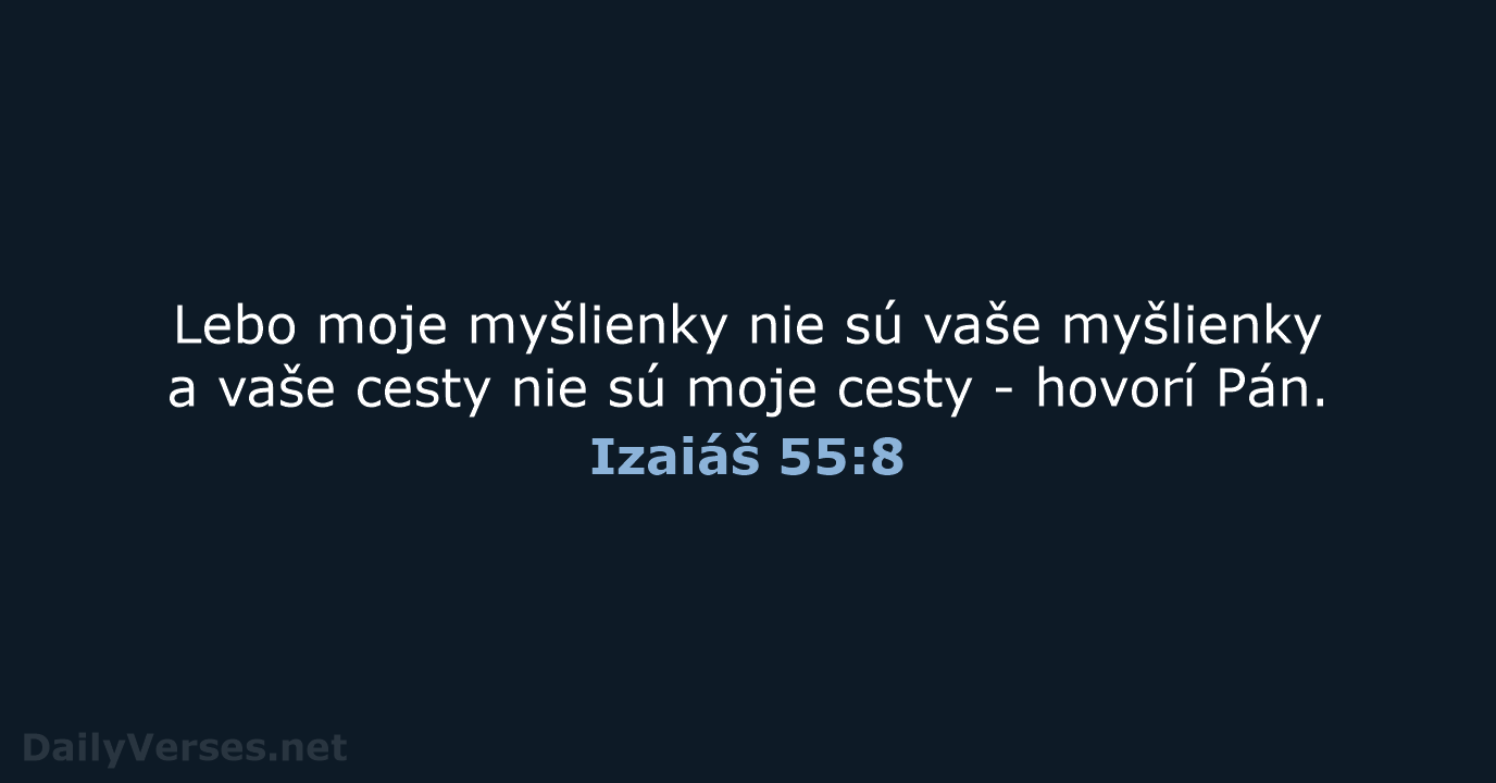 Izaiáš 55:8 - KAT
