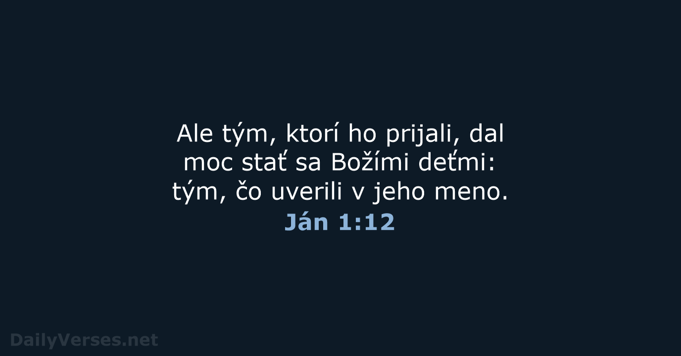 Ján 1:12 - KAT