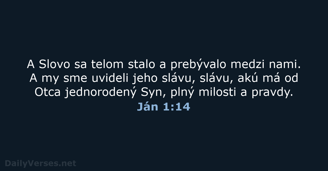 Ján 1:14 - KAT