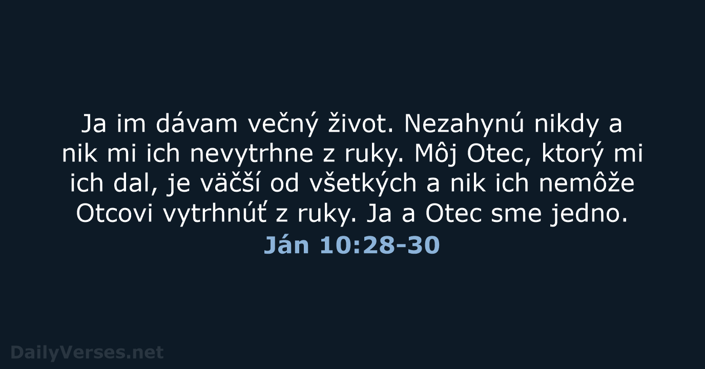 Ján 10:28-30 - KAT