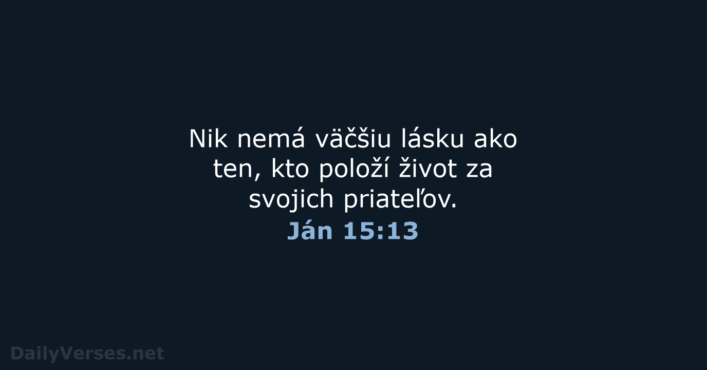 Ján 15:13 - KAT