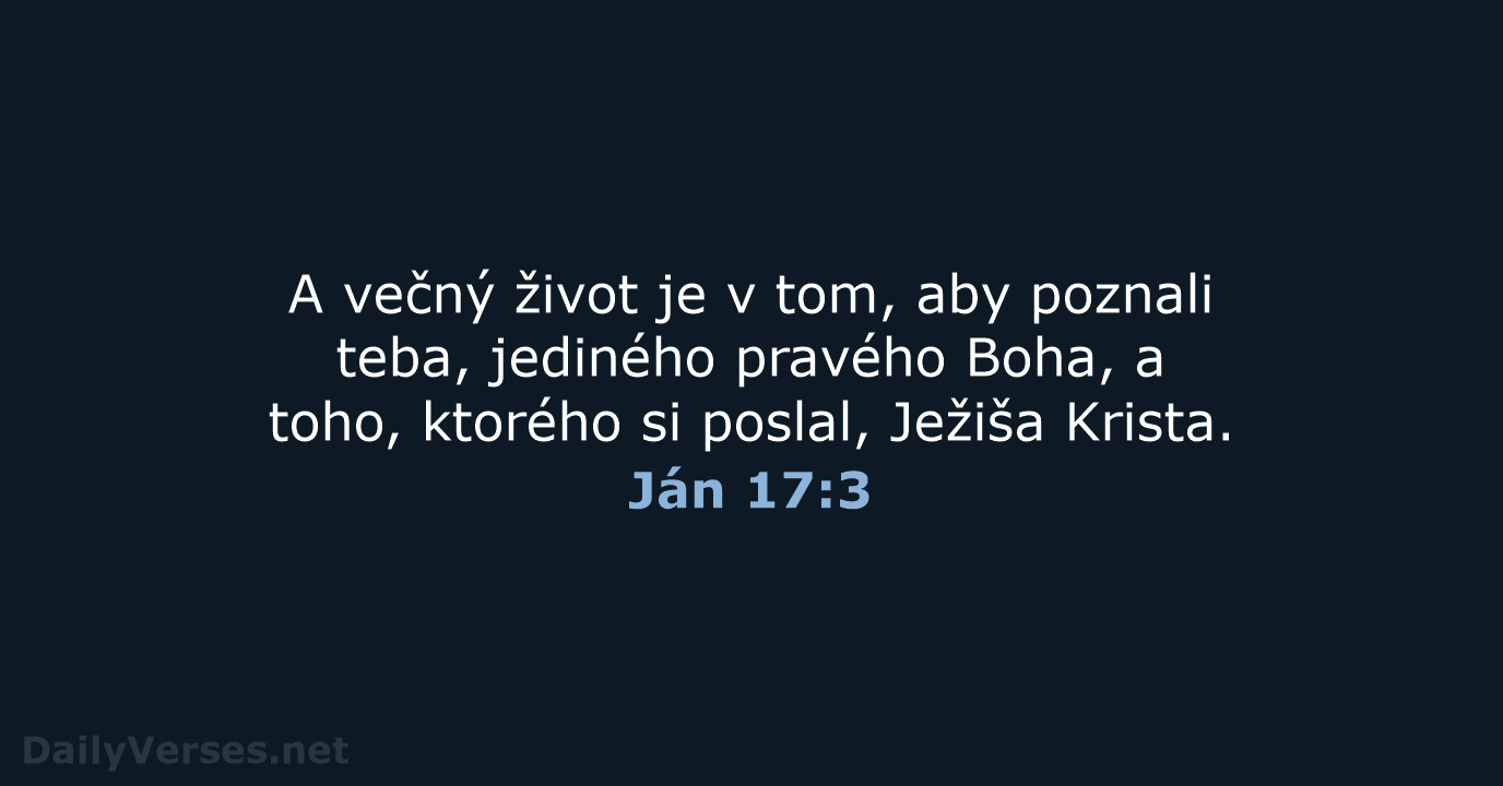 Ján 17:3 - KAT