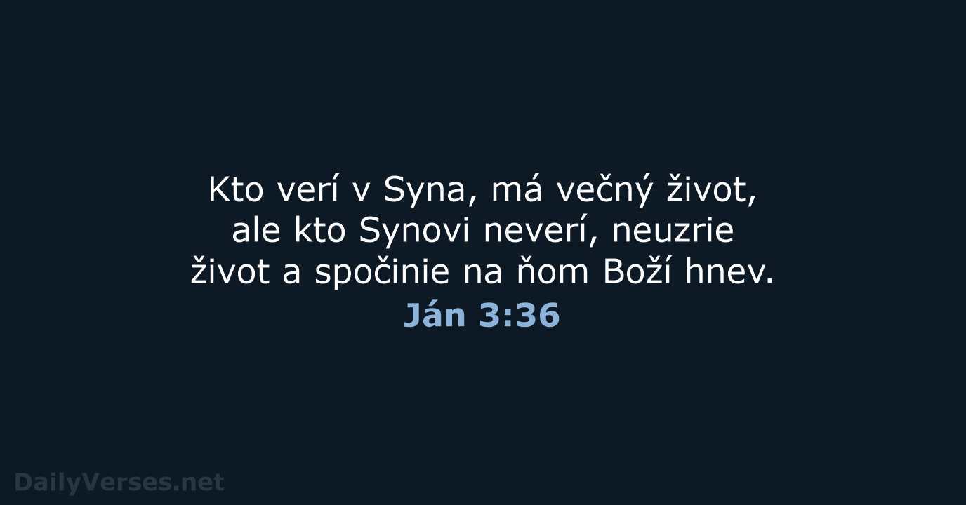Ján 3:36 - KAT