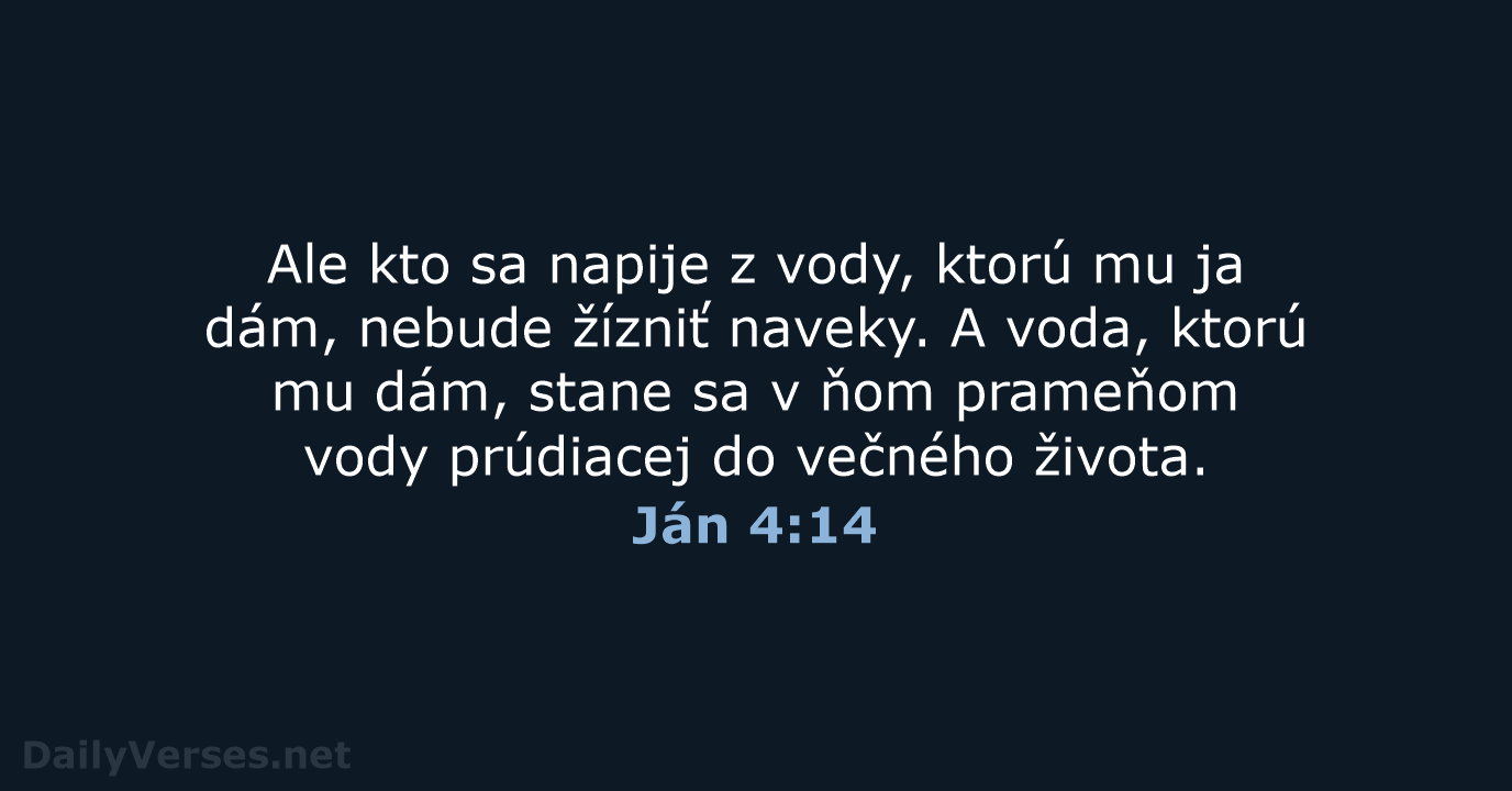 Ján 4:14 - KAT
