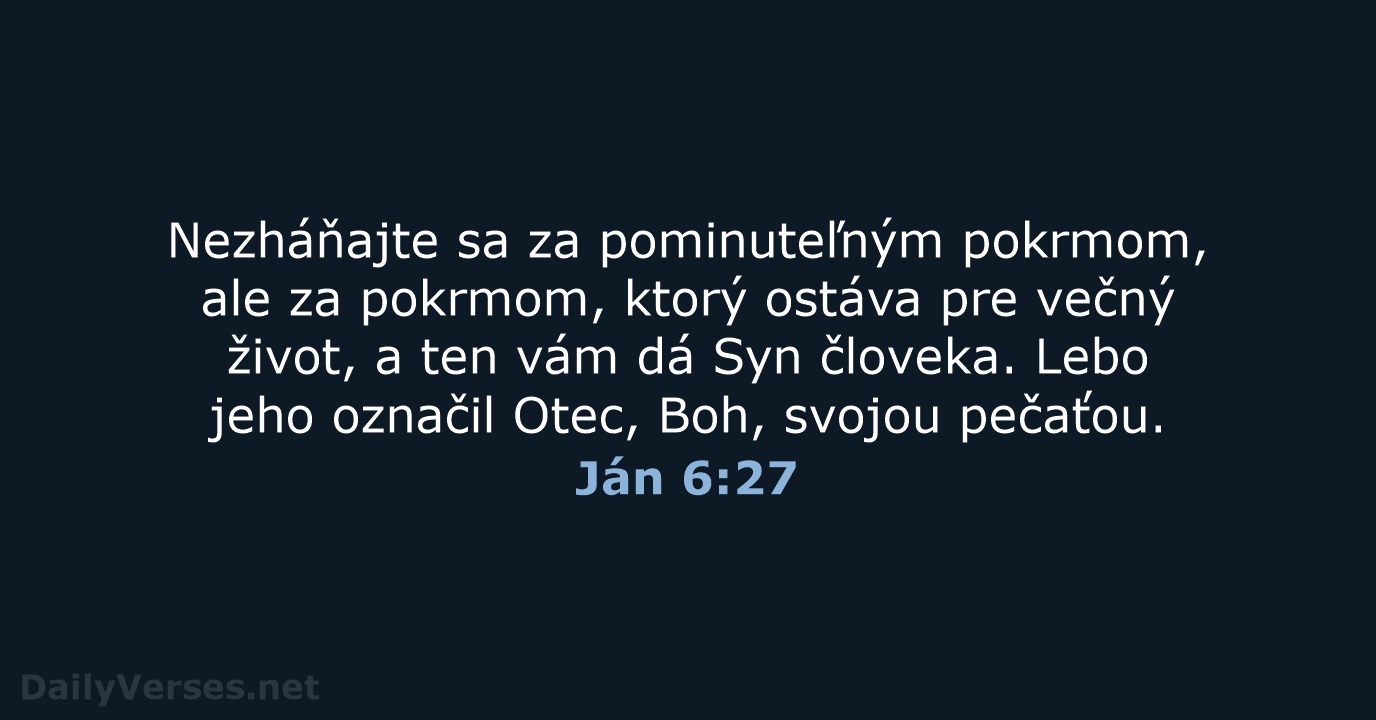 Ján 6:27 - KAT