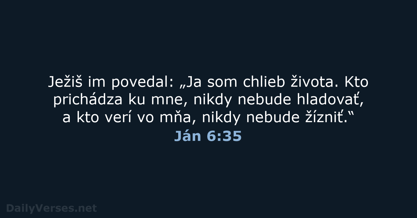 Ján 6:35 - KAT