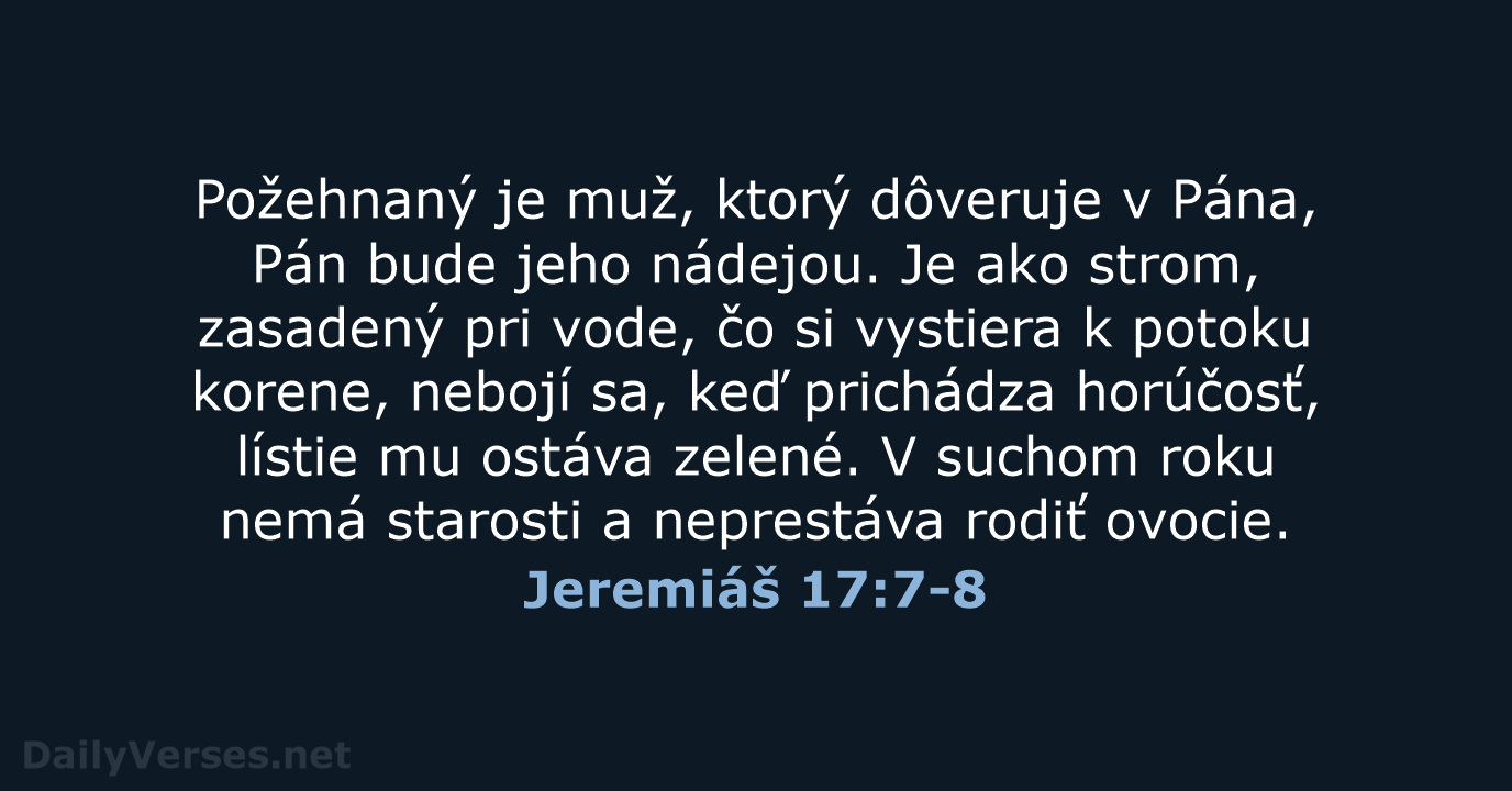 Jeremiáš 17:7-8 - KAT