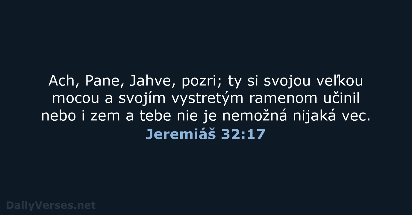 Jeremiáš 32:17 - KAT