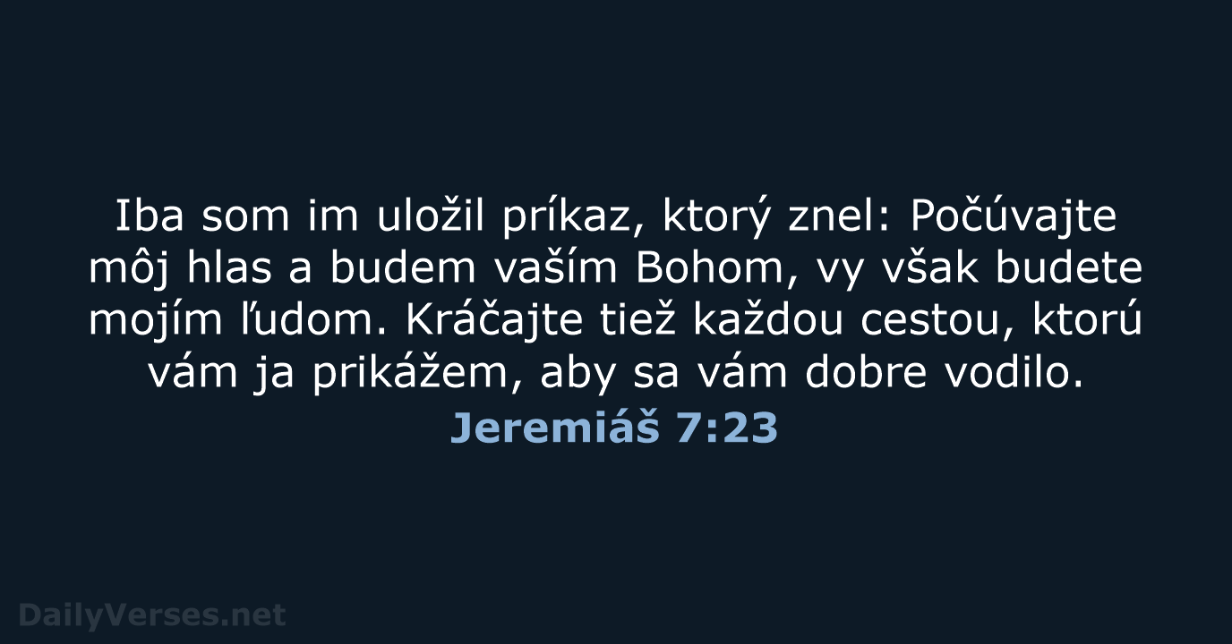 Jeremiáš 7:23 - KAT