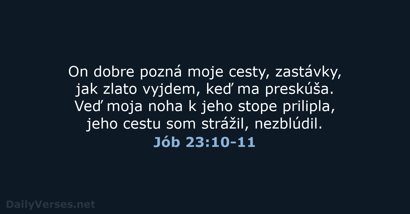 Jób 23:10-11 - KAT