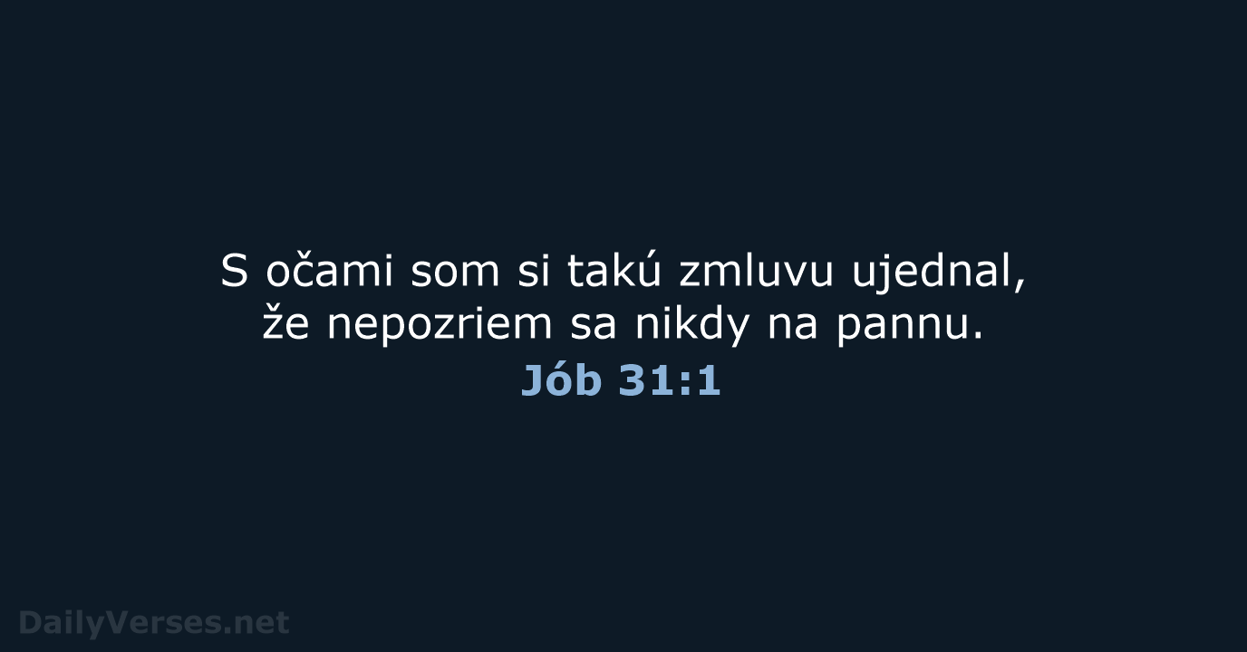 Jób 31:1 - KAT