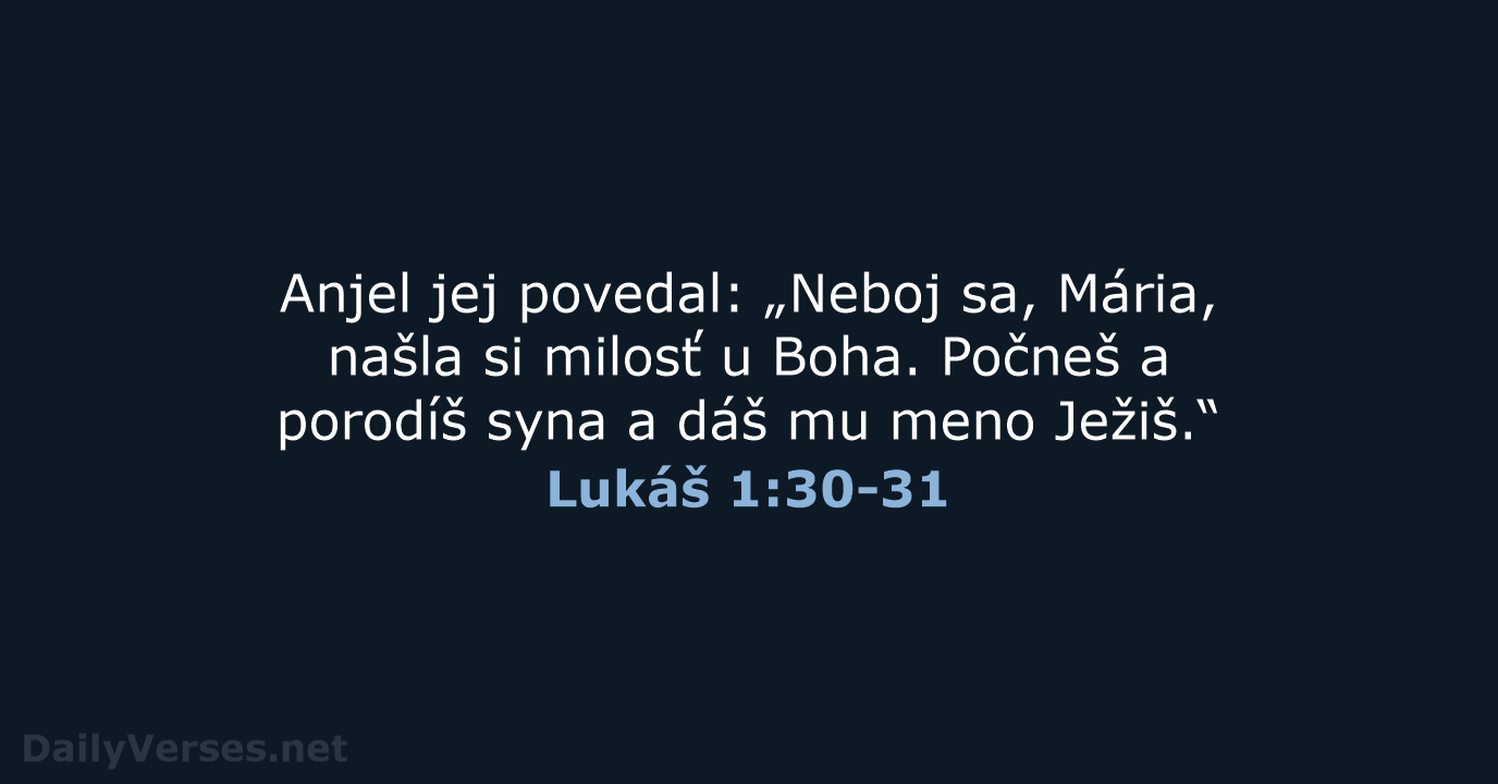 Lukáš 1:30-31 - KAT