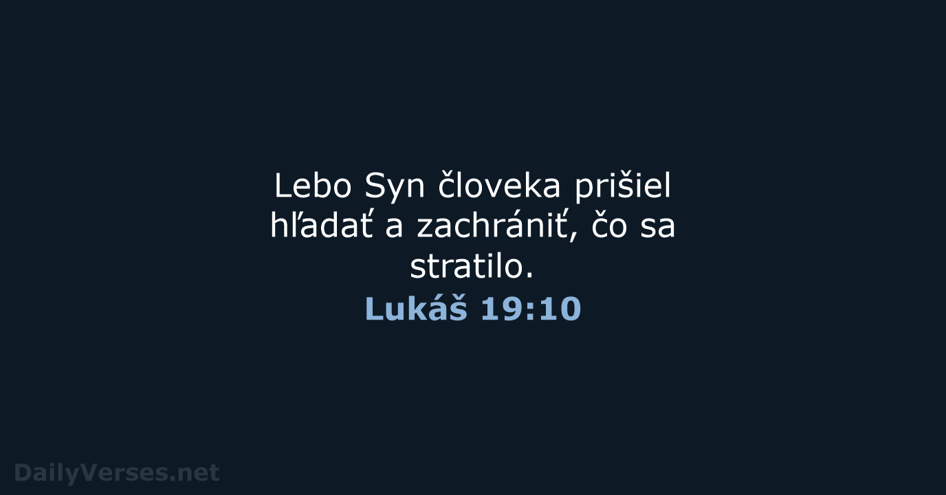 Lukáš 19:10 - KAT