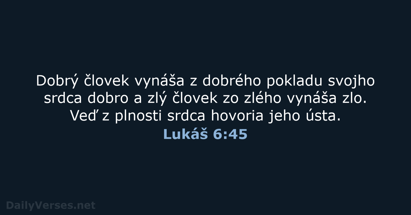 Lukáš 6:45 - KAT