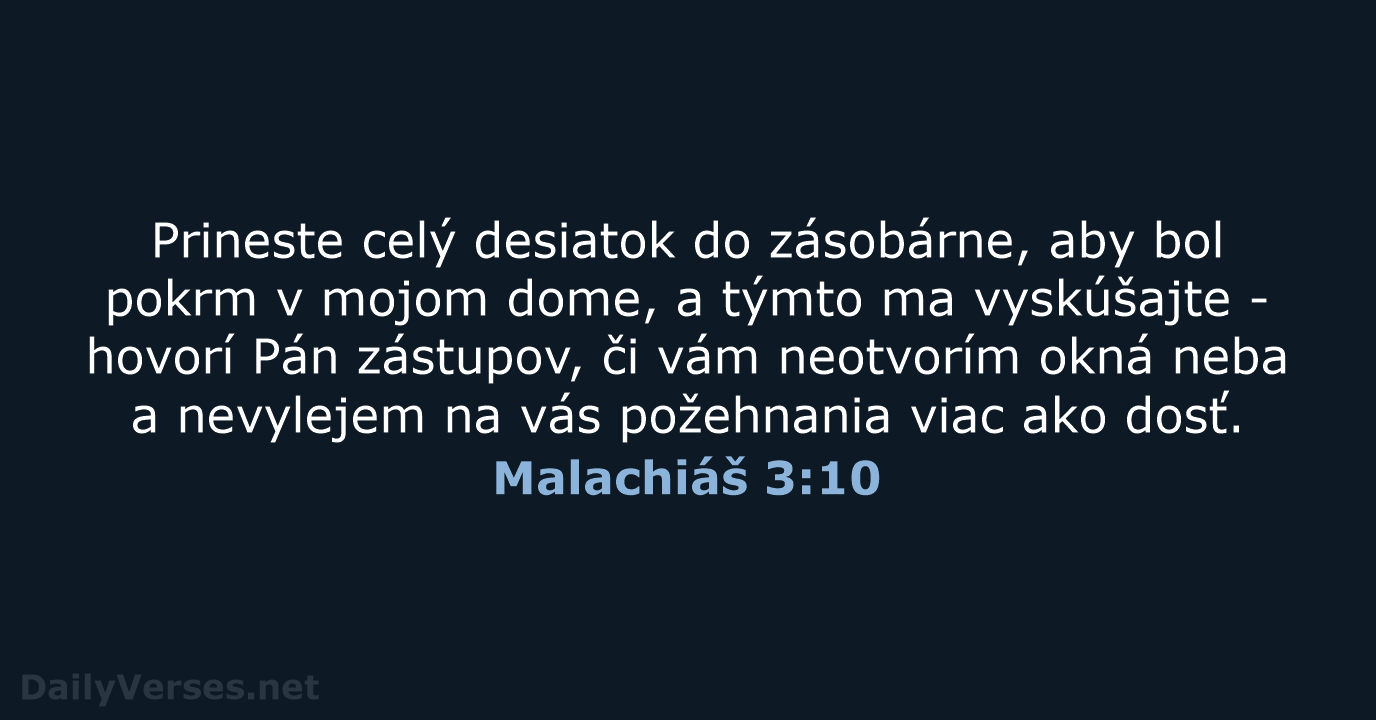 Malachiáš 3:10 - KAT