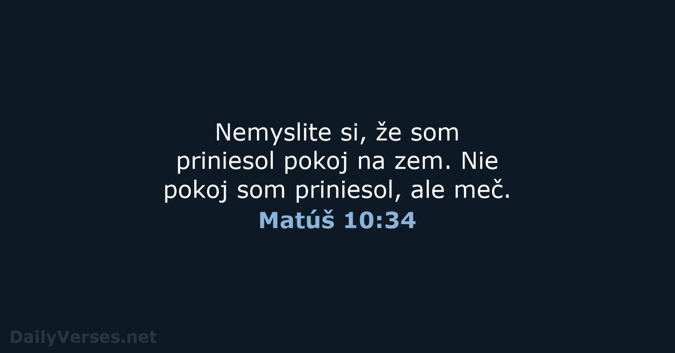Matúš 10:34 - KAT