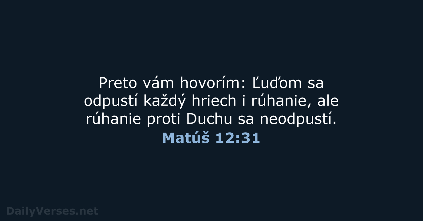 Matúš 12:31 - KAT