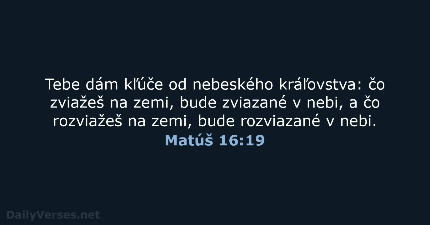 Matúš 16:19 - KAT