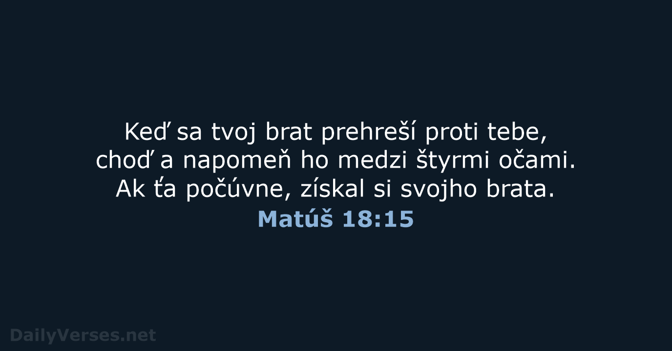 Matúš 18:15 - KAT