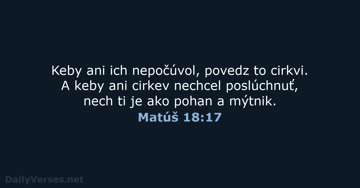 Matúš 18:17 - KAT