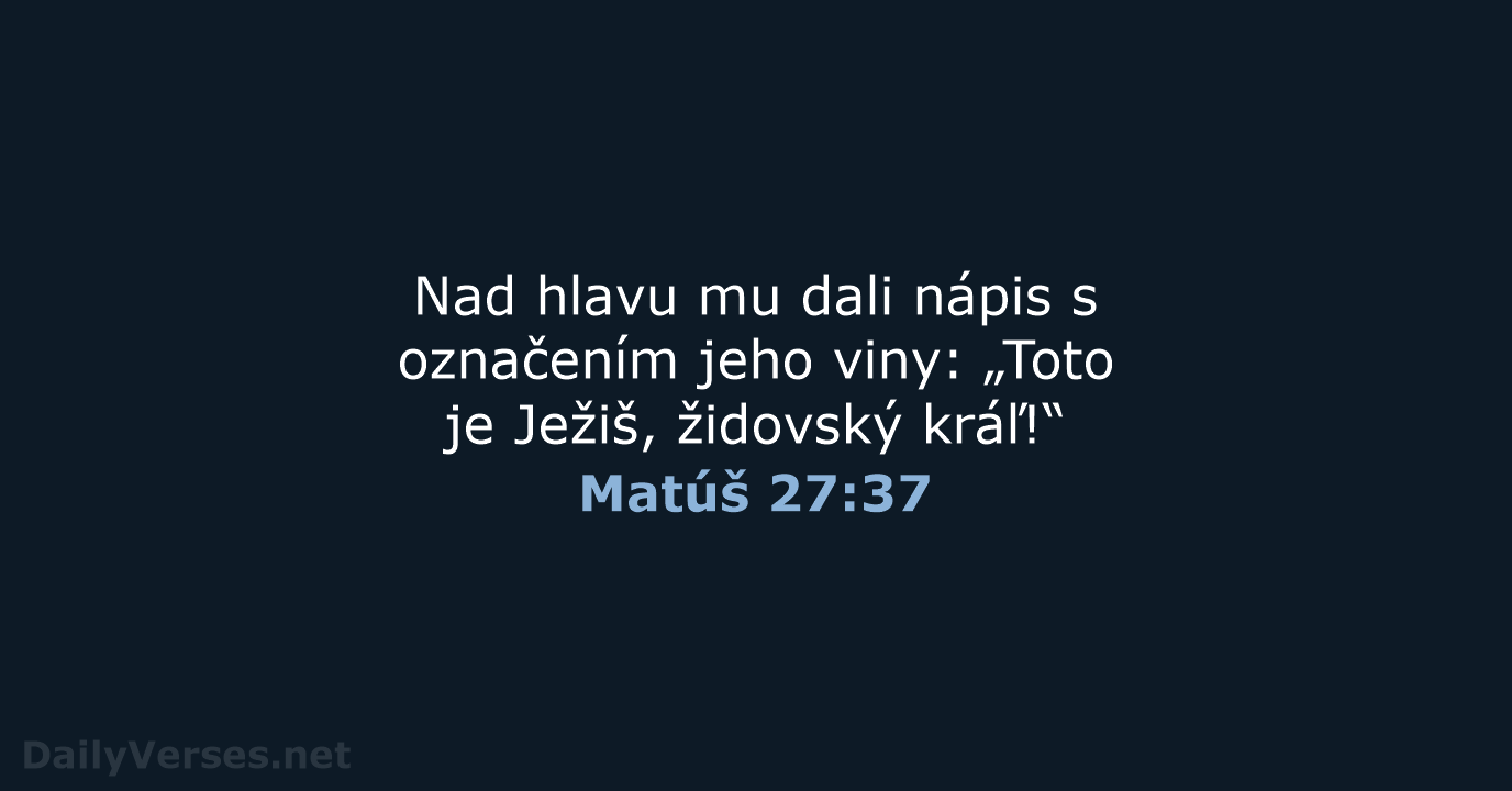 Matúš 27:37 - KAT