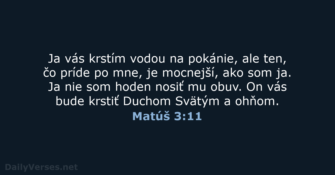 Matúš 3:11 - KAT