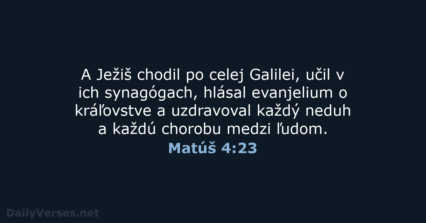 Matúš 4:23 - KAT