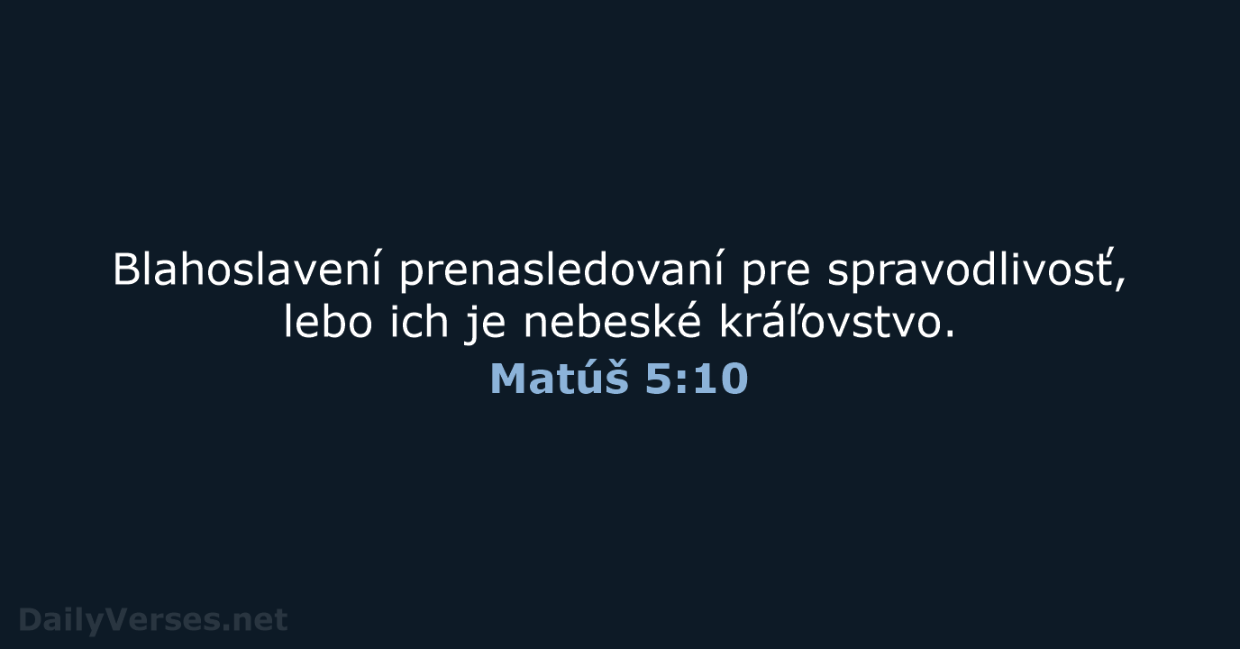 Matúš 5:10 - KAT