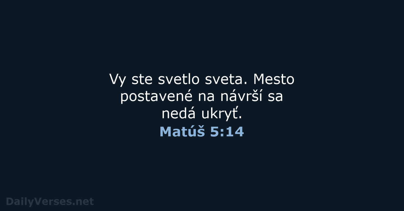 Matúš 5:14 - KAT