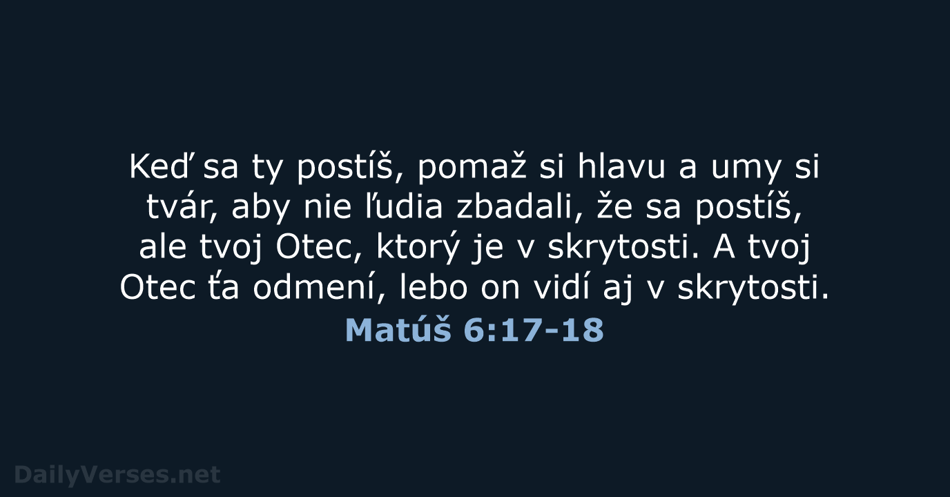 Matúš 6:17-18 - KAT