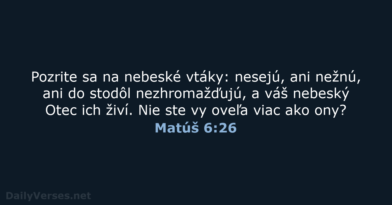 Matúš 6:26 - KAT