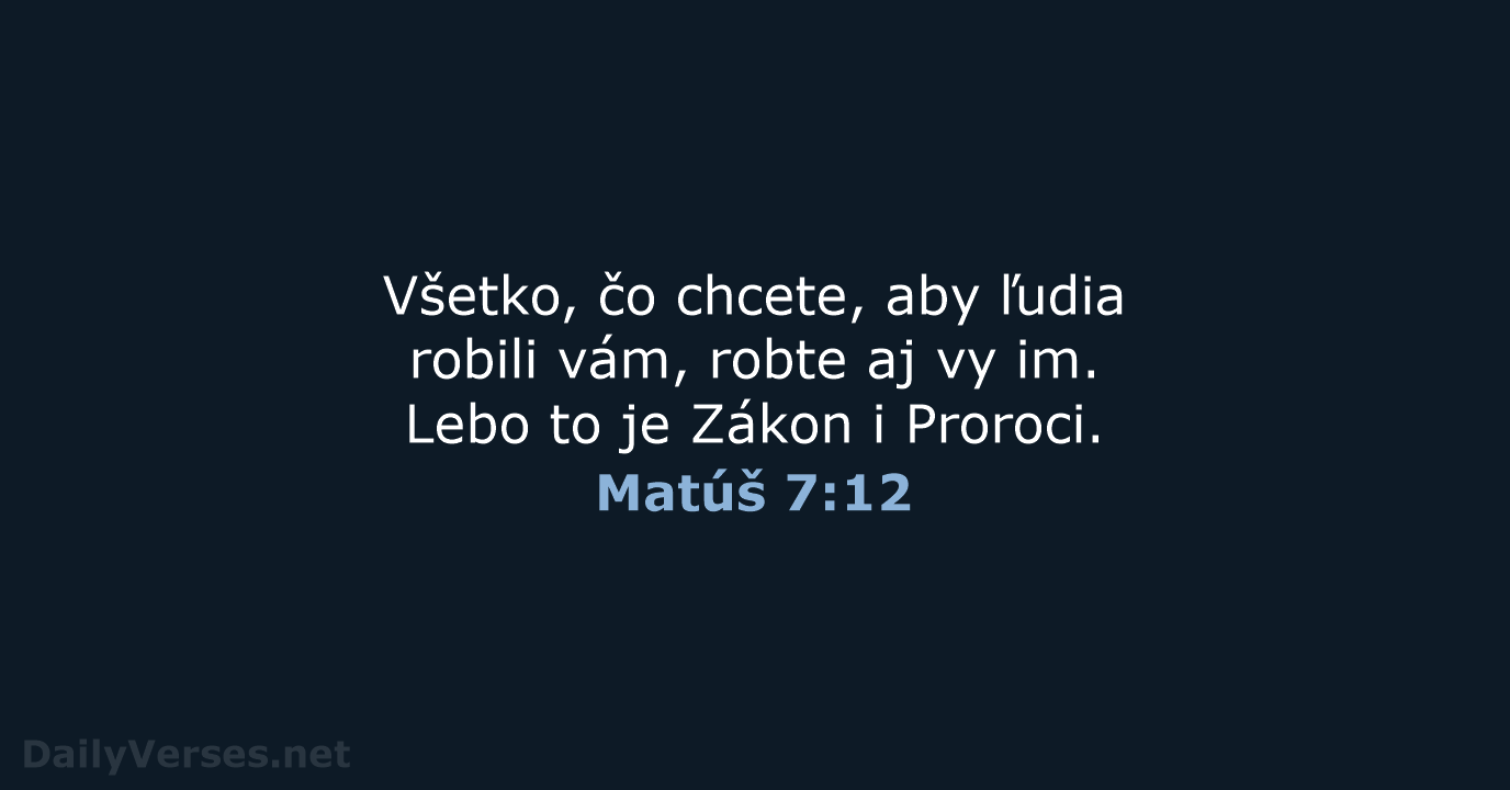 Matúš 7:12 - KAT