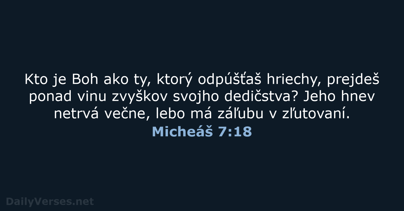 Micheáš 7:18 - KAT