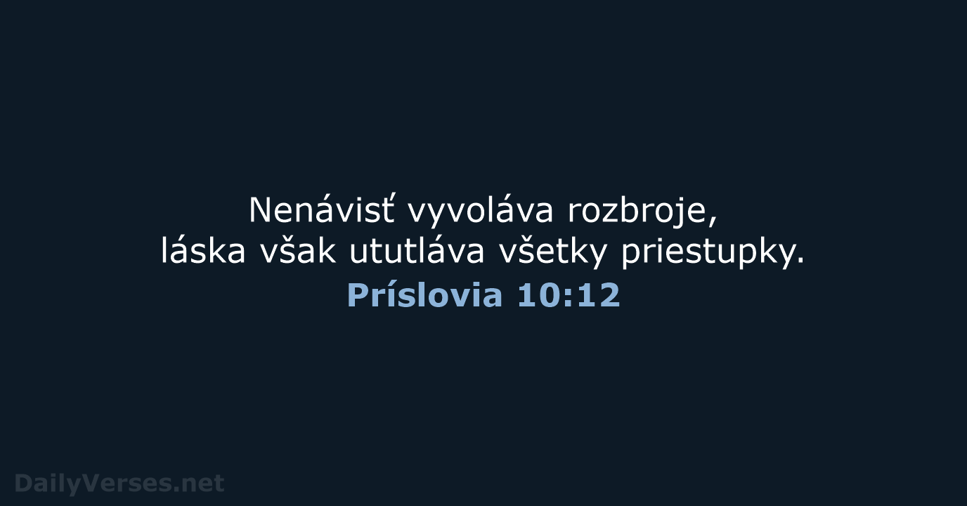 Príslovia 10:12 - KAT