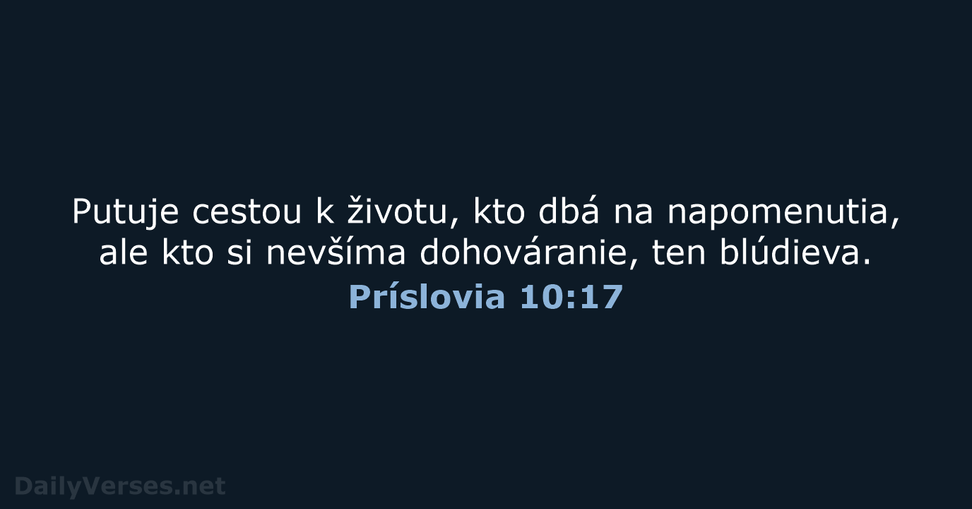 Príslovia 10:17 - KAT