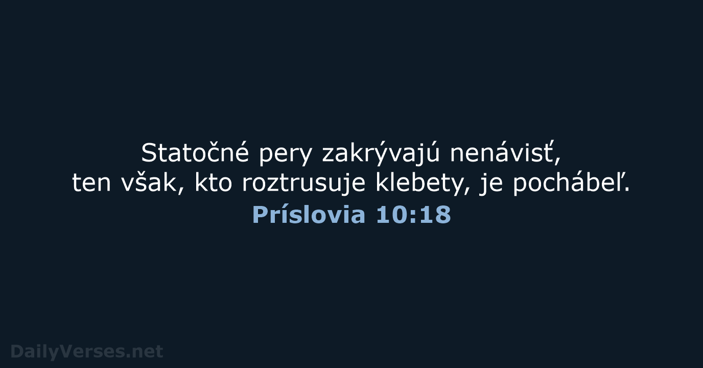 Príslovia 10:18 - KAT