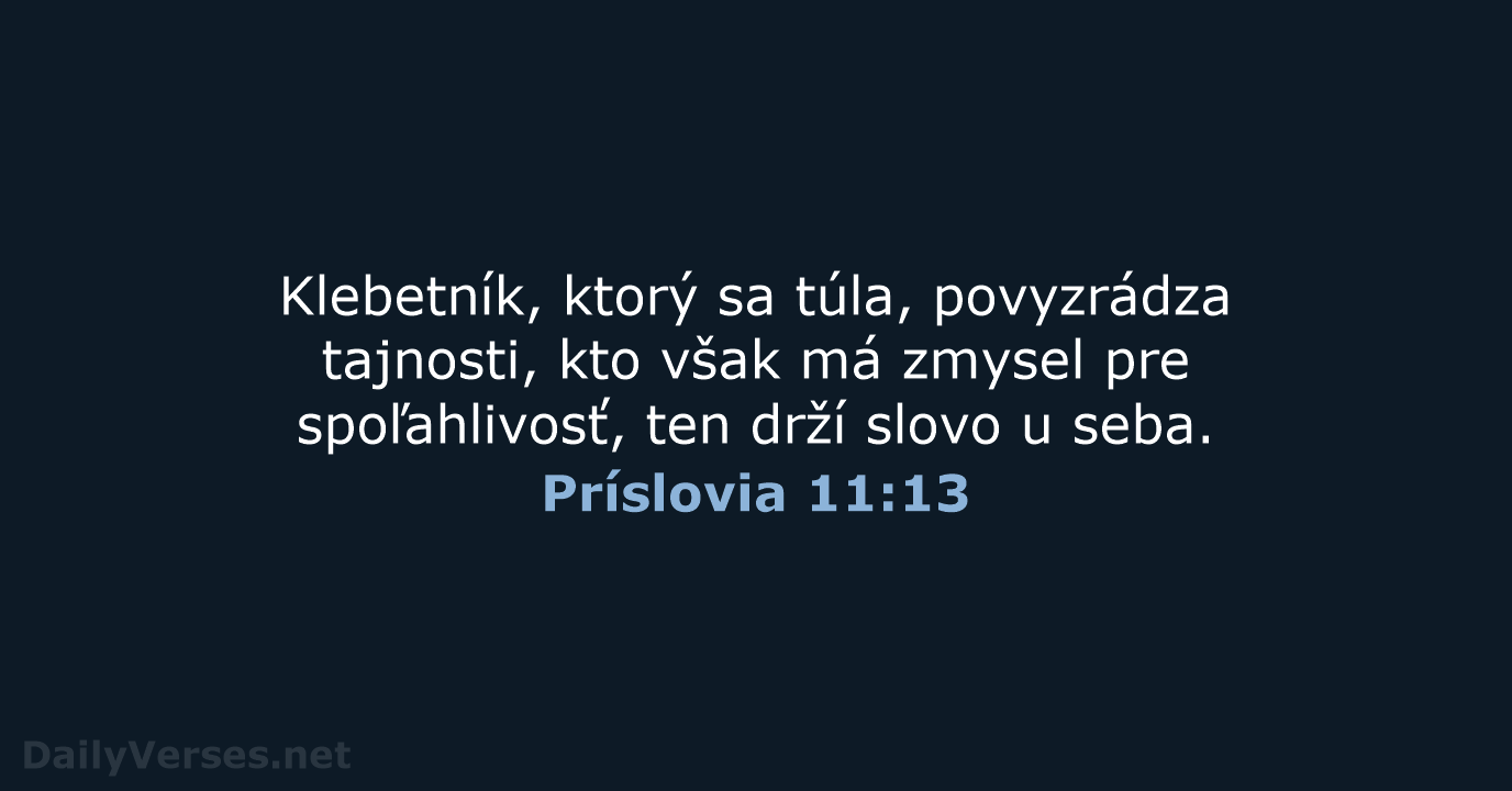 Príslovia 11:13 - KAT