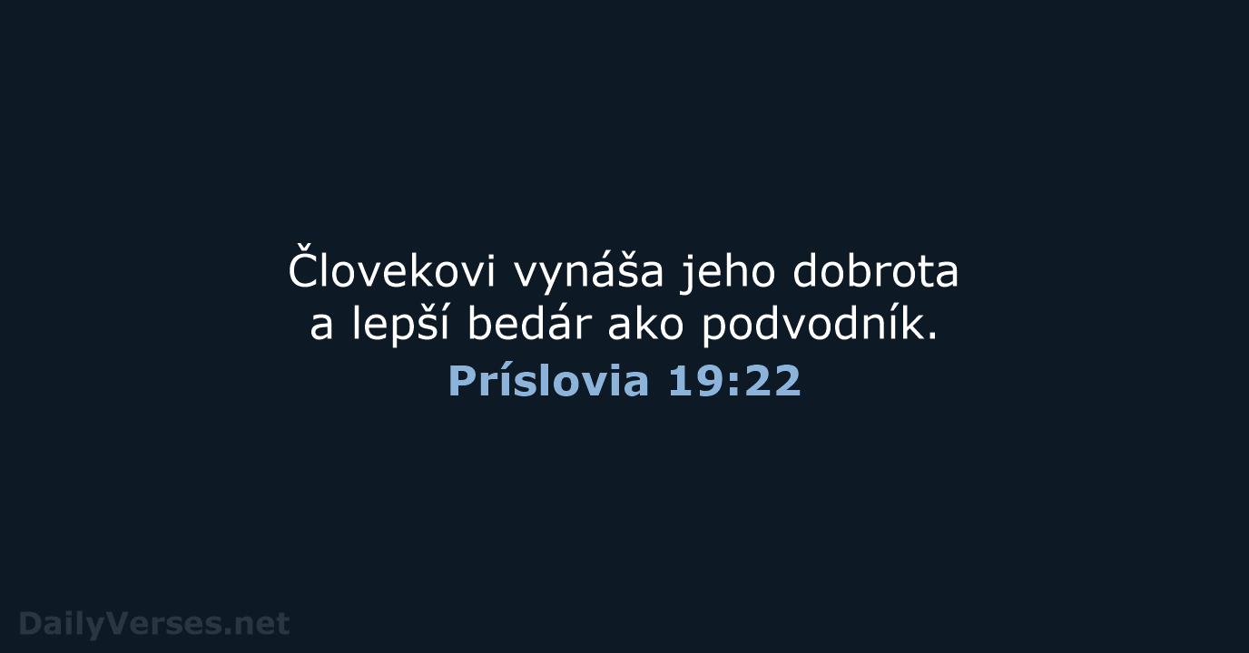 Príslovia 19:22 - KAT