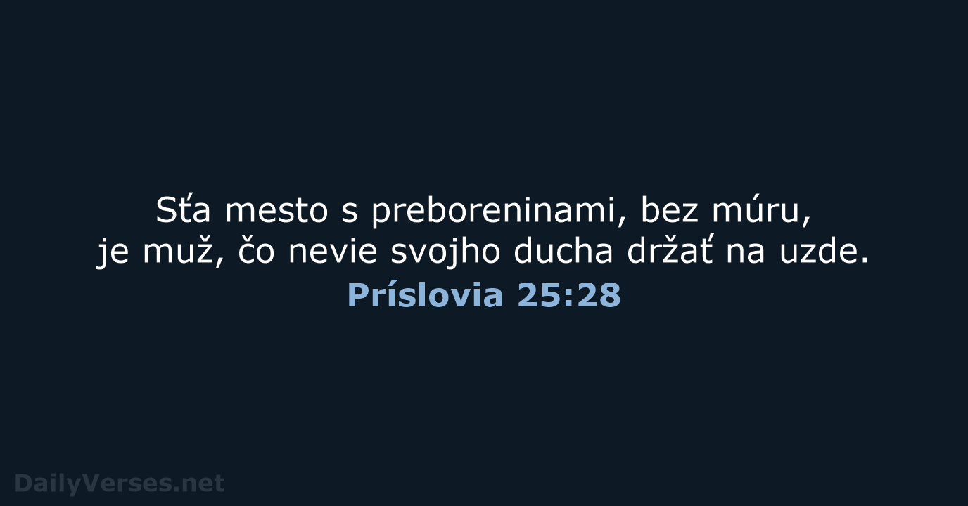 Príslovia 25:28 - KAT