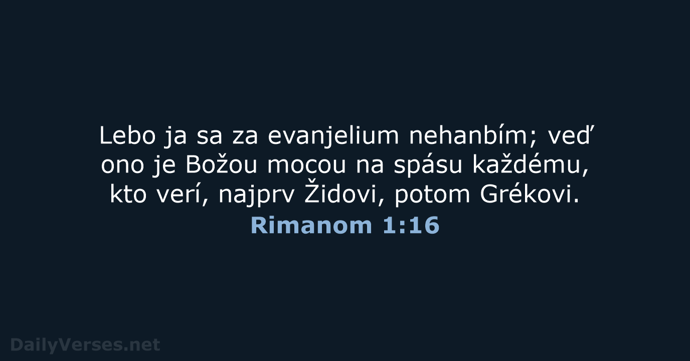 Rimanom 1:16 - KAT