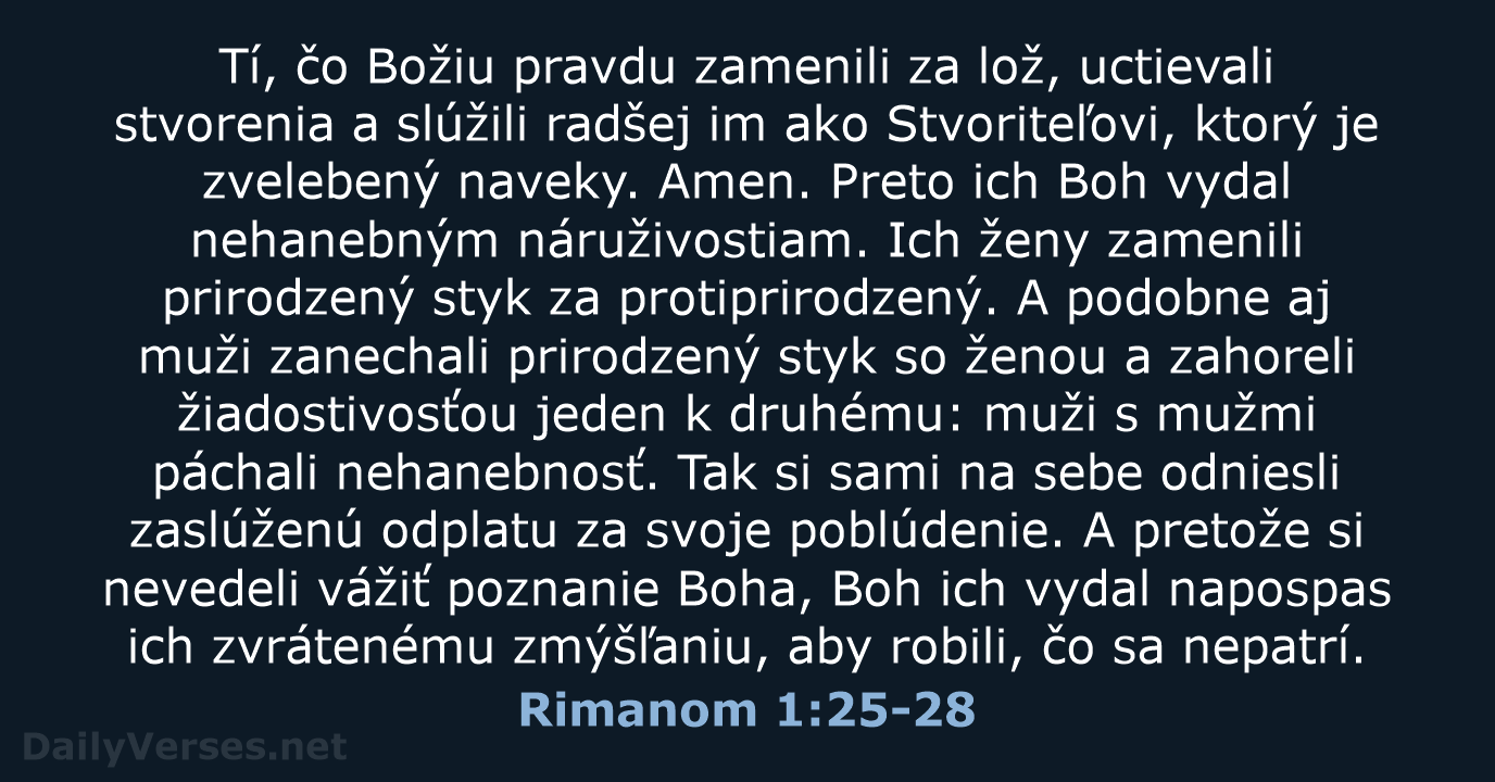 Rimanom 1:25-28 - KAT
