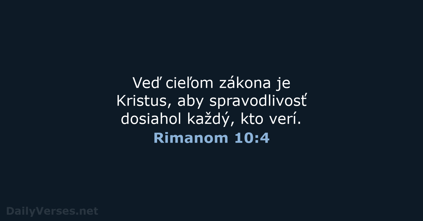Rimanom 10:4 - KAT